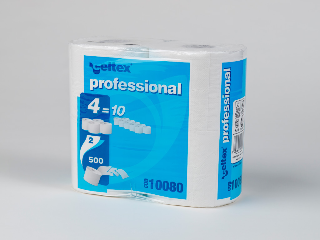 Toiletpapier cellulose 2-laags verpakt per twee
